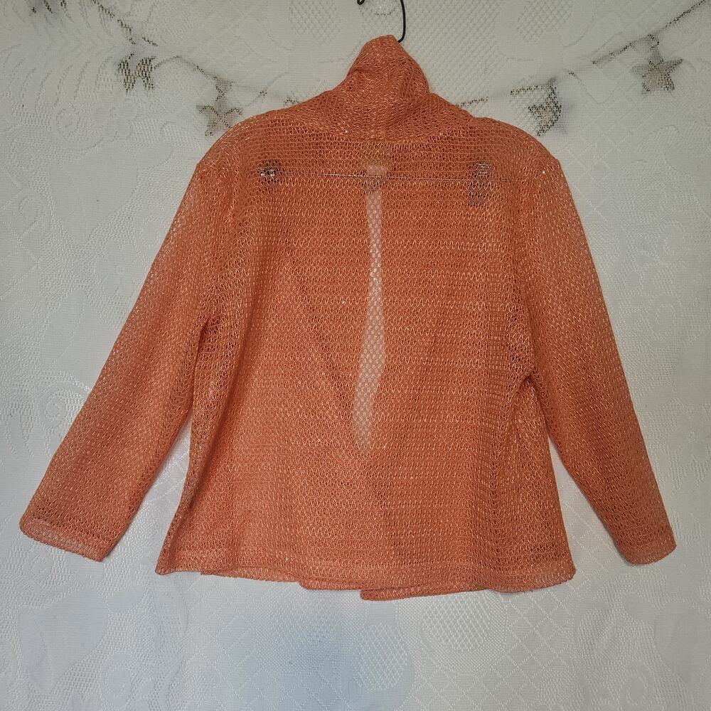 Ruby Rd Medium Orange Sparkly Top Mesh Weave Open… - image 3